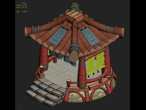 cartoon version - small pavilion 0103 3D Model
