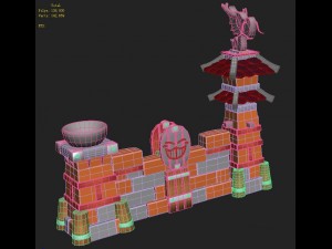 cartoon version - small wall 3D Model