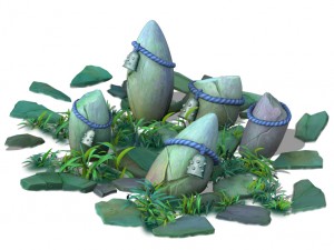 cartoon edition - ancient stone stone totem 3D Model