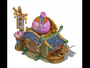 cartoon version - grocery store 3D Model