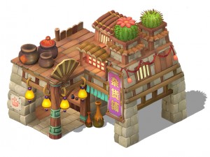cartoon version - grocery store 3D Model
