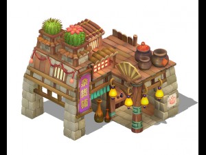 cartoon version - grocery store 3D Model