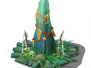 cartoon version - the town of soul stone pillars Model 3D