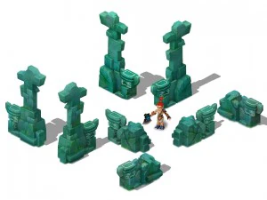 cartoon version - the main pyramid top pillars 3D Model