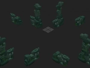 cartoon version - the main pyramid top pillars 3D Model