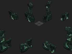 cartoon version - the main pyramid top pillars Modelo 3D
