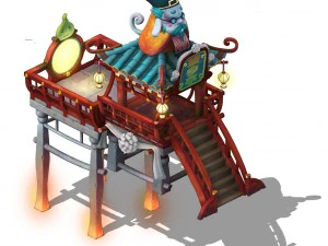 cartoon hell - look rural pavilion 3D Model