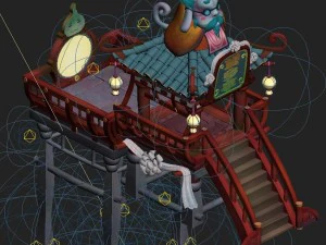cartoon hell - look rural pavilion 3D Model