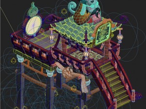cartoon hell - look rural pavilion Modèle 3D