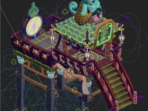 cartoon hell - look rural pavilion 3D Model