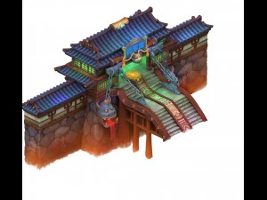 inferno dos desenhos animados - yan luo dian Modelo 3D