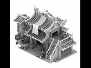 cartoon - house 13 3D Модель