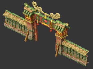 cartoon world - city wall Modèle 3D