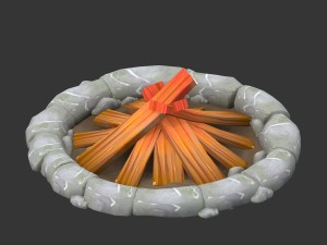 cartoon world - flame grill 3D Model
