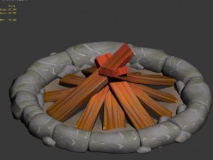 cartoon world - flame grill 3D Model