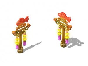 cartoon world - carp diving light 3D Model
