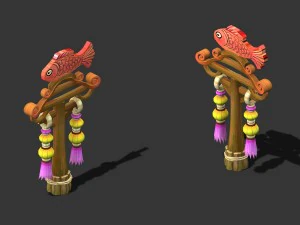 cartoon world - carp diving light 3D Model