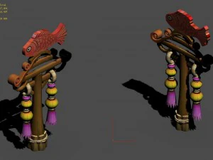 cartoon world - carp diving light 3D Model