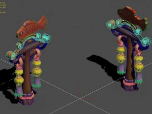cartoon world - carp diving light 3D Model