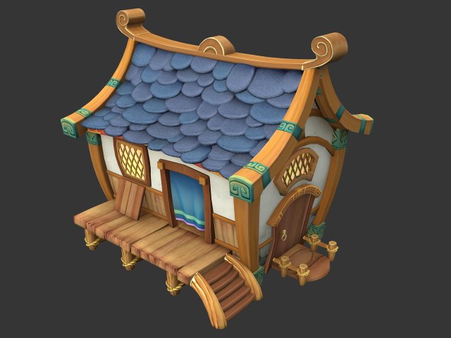 cartoon world - house 001 Model 3D .c4d .max .obj .3ds .fbx .stl .blend 