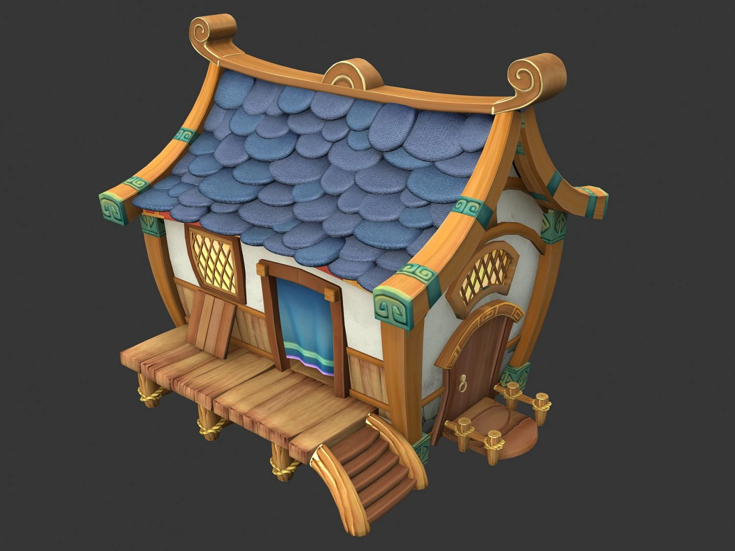 cartoon world - house 001 3D Model .c4d .max .obj .3ds .fbx .stl .blend 