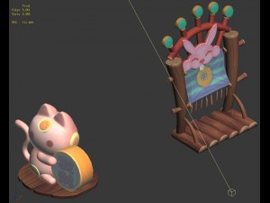 cartoon world - bank objects Model 3D