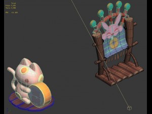 cartoon world - bank objects Model 3D
