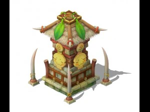 cartoon world - shaman prophet god tower 04 3D Model