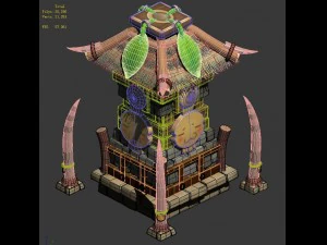 cartoon world - shaman prophet god tower 04 3D Model
