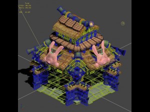 cartoon world - little pavilion 3D Model