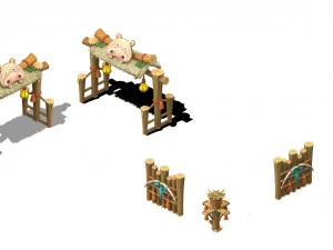 cartoon world - small wall 0404 3D Model