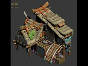 cartoon world - grocery store 04 3D Model