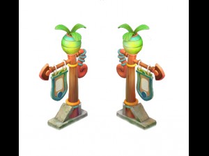 cartoon world - guide signs 04 3D Model