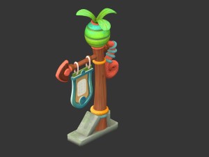 cartoon world - guide signs 04 3D Model