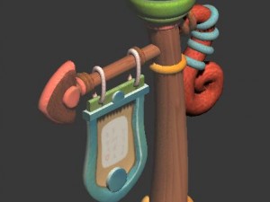 cartoon world - guide signs 04 3D Model