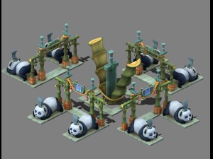 cartoon world - bamboo sword 3D 模型