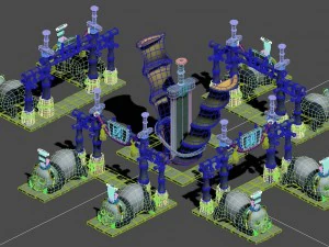 cartoon world - bamboo sword 3D Model