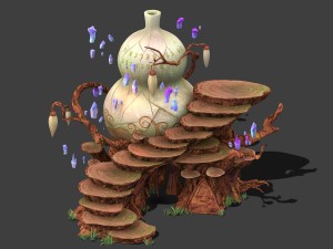cartoon sky city - treasure gourd mountain 02 3D Model