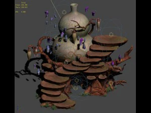 cartoon sky city - treasure gourd mountain 02 3D Model