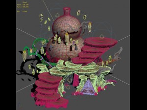 cartoon sky city - treasure gourd mountain 02 3D Modell