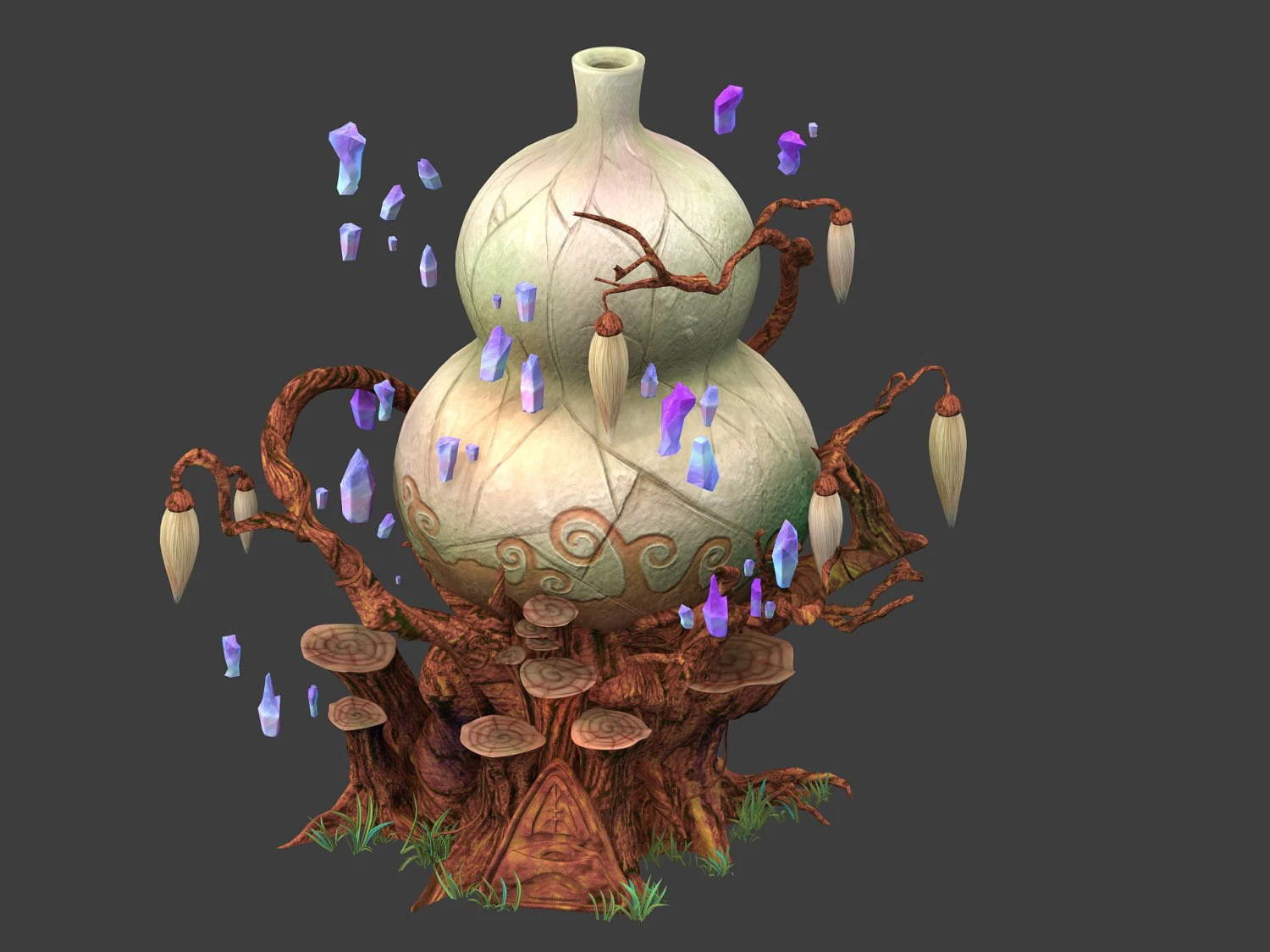 cartoon sky city - treasure gourd mountain 01 3D Model .c4d .max .obj .3ds .fbx .stl .blend 