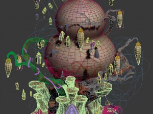 cartoon sky city - treasure gourd mountain 01 3D 模型
