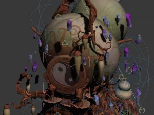 cartoon sky city - treasure gourd mountain 03 Model 3D