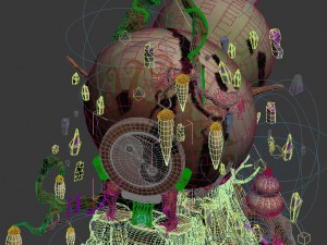 cartoon sky city - treasure gourd mountain 03 Model 3D