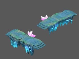cartoon sky city - snow terrain - gourd road 3D Model