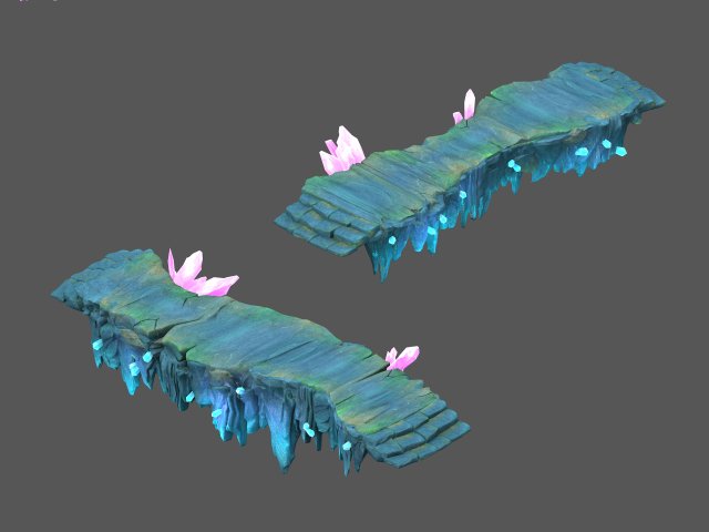cartoon sky city - ice and snow terrain - gourd ro Modelo 3D .c4d .max .obj .3ds .fbx .stl .blend 