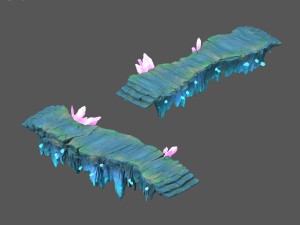 cartoon sky city - ice and snow terrain - gourd ro 3D Model