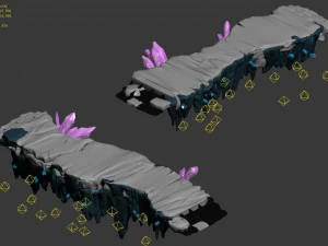 cartoon sky city - ice and snow terrain - gourd ro 3D Model