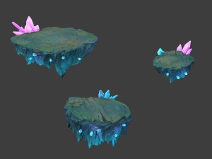 cartoon sky city - ice and snow terrain - gourd ro 3D Model