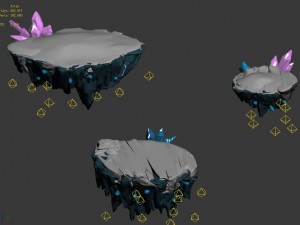 cartoon sky city - ice and snow terrain - gourd ro 3Dモデル